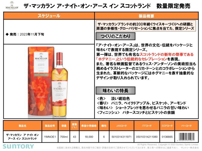 画像: ｟ 送料 1,210円 込み価格 ｠ ザ・マッカラン　ア ナイト オン アース イン スコットランド　≪ 正規品 ≫ 　700ml